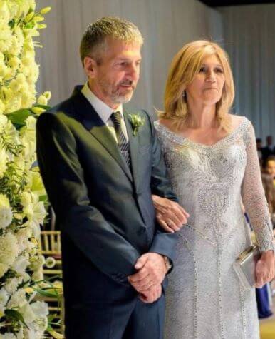 Celia Maria Cuccittini with her husband Jorge Messi at the wedding ceremony of son Lionel Messi.